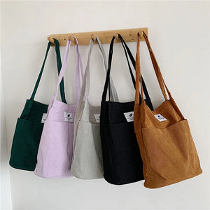 Corduroy Shoulder Bags Crossbody Tote for Women