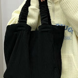 Corduroy Shoulder Bag Big Capacity Tote Handbag All-match Students