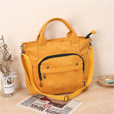 Corduroy Crossbody Bag Casual Tote Zip Canvas Shoulder Women