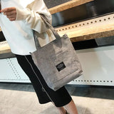 Women Corduroy Shoulder Bags Casual Zip Tote Canvas Crossbody Bag