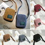 Women Corduroy Shoulder Shopping Bag Tote Crossbody Satchel Handbag