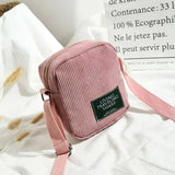 Women Corduroy Shoulder Shopping Bag Tote Crossbody Satchel Handbag