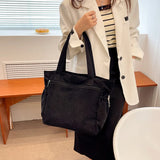 Corduroy Shoulder Shopping Bag for Women