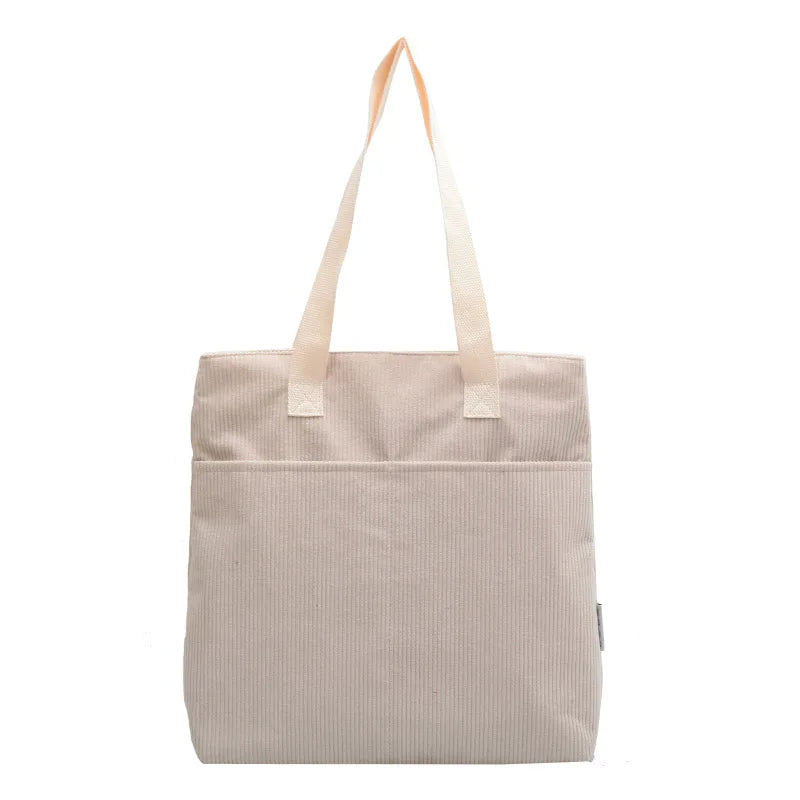 Corduroy Shoulder Shopping Bag for Autumn and Winter