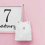 Corduroy Shoulder Shopping Bag Button Eco Organizer
