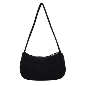 Women Corduroy Solid Shoulder Underarm Bag Ladies Casual Small Purse
