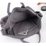 Corduroy Tote Handbag Women Large Capacity Shoulder Bag