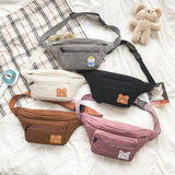 Corduroy Women's Waist Chest Bag Zipper Holder