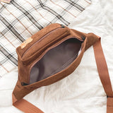 Corduroy Women's Waist Chest Bag Zipper Holder