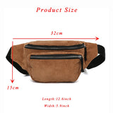 Women Waist Bag Corduroy Canvas Fanny Pack Brown Money Phone Chest