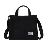 Corduroy Zipper Shoulder Bag Small Eco Crossbody Handbag