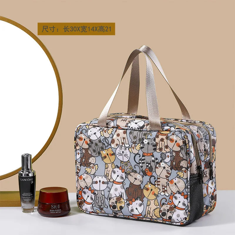 Women Cosmetic Bag Portable Travel Toiletry Waterproof Dry Wet Separation