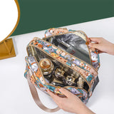 Women Cosmetic Bag Portable Travel Toiletry Wash Bag Waterproof Double-layer