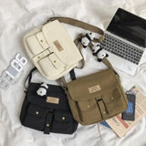 Women Cotton Bucket Pouch Tooling Postman Handbag Totes