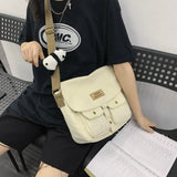 Women Cotton Bucket Pouch Tooling Postman Handbag Totes