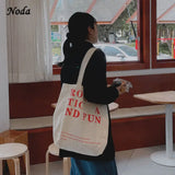 Women Cotton Fabric Shoulder Bag Solid Casual Tote