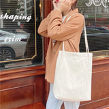 Women Cotton Shoulder Bag Eco Canvas Handbag Soft Casual Tote Solid Shopping Bag
