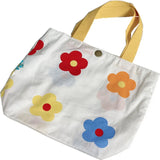 Flower Print Cotton Handbag Canvas Tote Eco Travel Lunch Bag