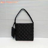 Women Cotton Padded Shoulder Bag Underarm Clutch