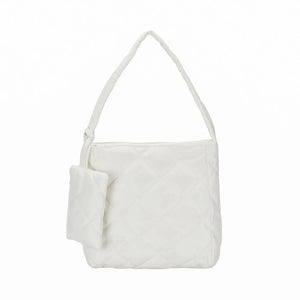 Women Cotton Padded Shoulder Bag Underarm Clutch