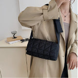 Women Cotton Shoulder Handbags Geometric Design Totes Bag Small Purse