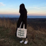 Women Cotton Shoulder Shopper Bags Characters Printing Purses Handbag