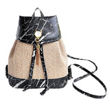 Vintage Stone Pattern Tassel Bag Drawstring Backpack