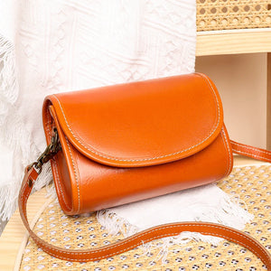 Women Cow Leather Shoulder Crossbody Bag Small Solid Leather Handbag