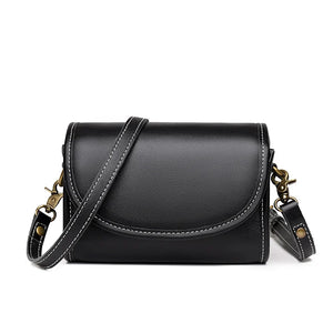 Women Cow Leather Shoulder Crossbody Bag Small Solid Leather Handbag