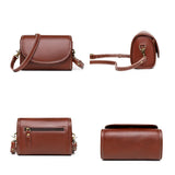 Women Cow Leather Shoulder Crossbody Bag Small Solid Leather Handbag