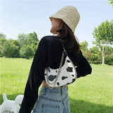 Cow Print Shoulder Bag Clutch Purse Underarm Handbag Satchel