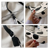 Cow Print Shoulder Bag Clutch Purse Underarm Handbag Satchel