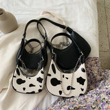 Cow Print Shoulder Bag Clutch Purse Underarm Handbag Satchel