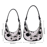 Cow Print Shoulder Bag Clutch Purse Underarm Handbag Satchel Zipper Tote Bags