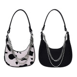 Cow Print Shoulder Bag Clutch Purse Underarm Handbag Satchel Zipper Tote Bags