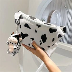 Cow Print Waist Bag Fanny Pack Sport Hip Purse Satchel Belly Band Belt Bag