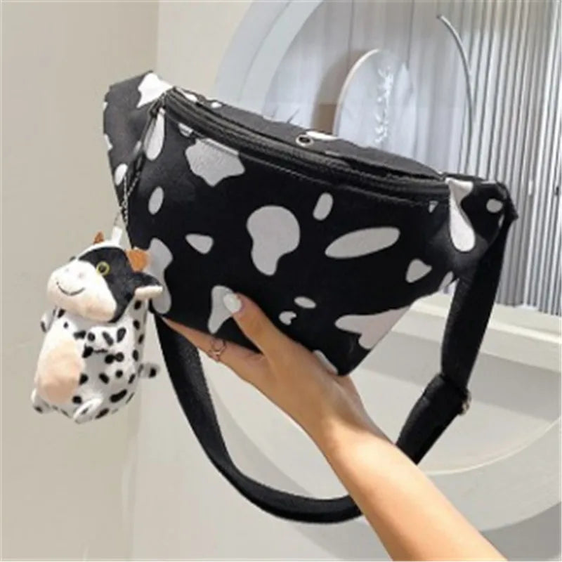Cow Print Waist Bag Fanny Pack Sport Hip Purse Satchel Belly Band Belt Bag