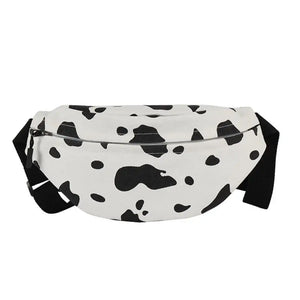 Women Cow Print Fanny Pack Travel Hip Shoulder Bag Purse