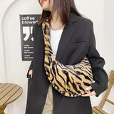 Retro Plush Shoulder Bag for Women, Autumn Winter Print Handbag