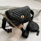 Women Crescent Chain Underarm Shoulder Bag Female Pu Leather Handbag Crossbody B