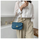Women Crescent Chain Underarm Shoulder Bag Female Pu Leather Handbag Crossbody B