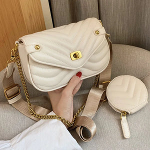 Women Crescent Chain Underarm Shoulder Bag Female Pu Leather Handbag Crossbody B