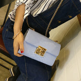 Women Crocodile Messenger Bag Chain Handbag Purse Crossbody Bag