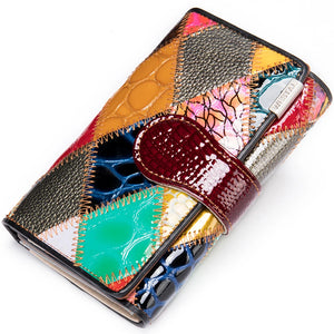 Crocodile Pattern Lady Clutch Wallet Leather Purse