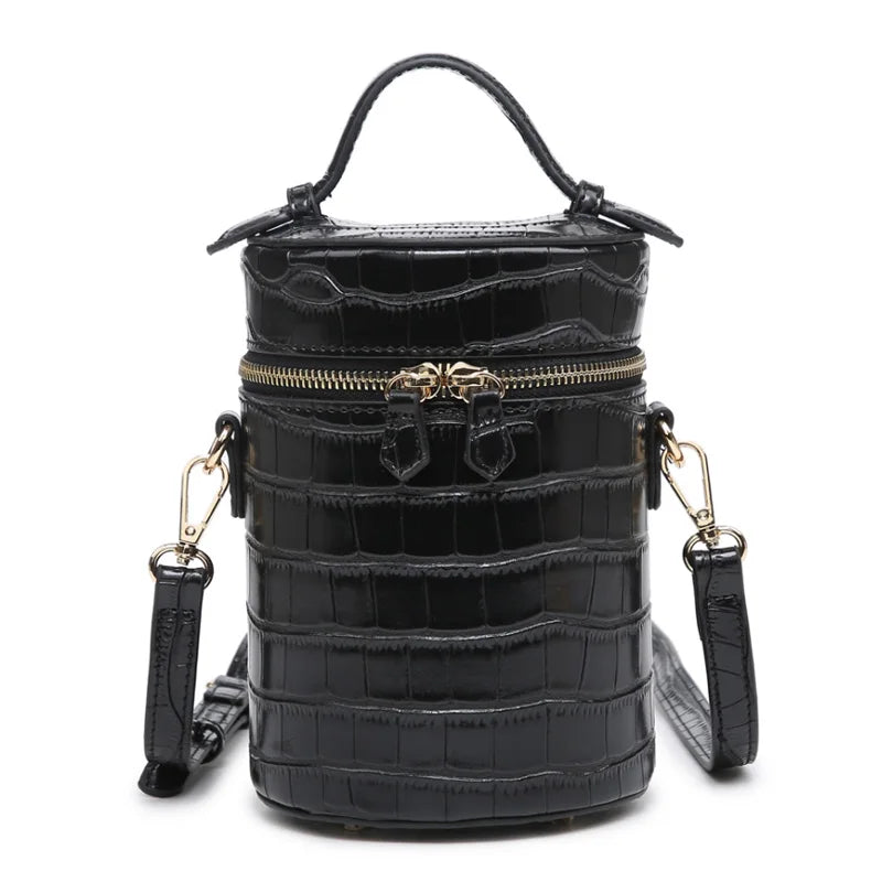 Women Crocodile Pattern Tote Box Bag Cross Body Hot Ins Bag