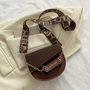 Women Crossbody Bag Saddle Shoulder Bags with Wide Strap