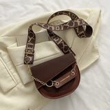 Women Crossbody Bag Saddle Shoulder Bags with Wide Strap