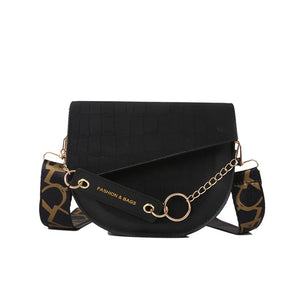 Women Crossbody Bag Saddle Shoulder Bags with Wide Strap