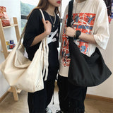 Canvas Crossbody Bag Japanese Style Large Capacity Handbag
