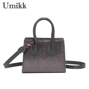 Women Crossbody Bag Casual Zipper Small Handbags Solid Flocking PU Leather